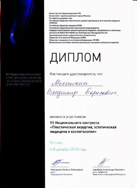 Документ 3 из 15: Мелёшкин  Владимир Борисович