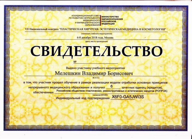 Документ 7 из 15: Мелёшкин  Владимир Борисович