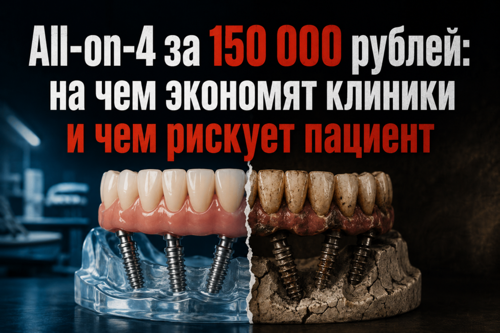 Почему All-on-4 дешевле 200 000 рублей — риск для здоровья: разбор скрытых угроз и реальная цена качественной имплантации в Espadent