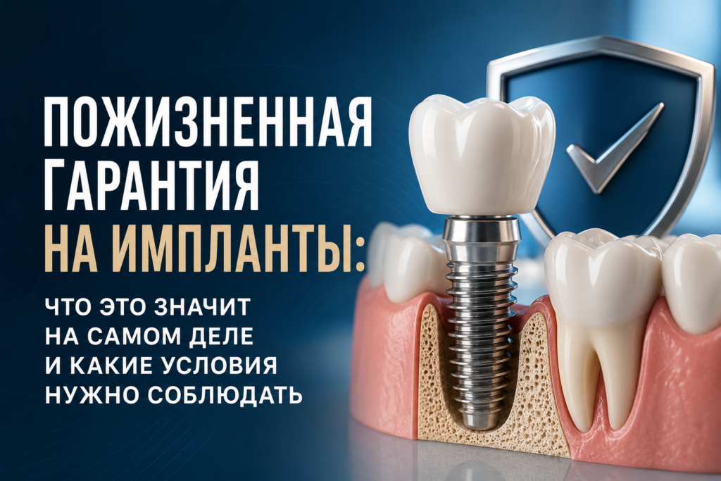 Пожизненная гарантия на импланты в Espadent: что важно знать пациенту Что на самом деле означает пожизненная гарантия на импланты Straumann и Nobel? Разбираем условия, которые нужно соблюдать пациенту, чтобы сохранить право на обслуживание, и почему важно выбирать клинику с опытом. Честный гид от Espadent по надежности лечения.