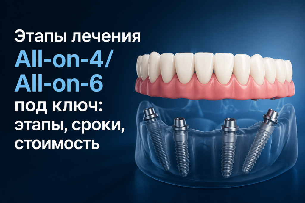 Имплантация All-on-4 и All-on-6 под ключ: этапы, сроки и честная стоимость в Espadent
