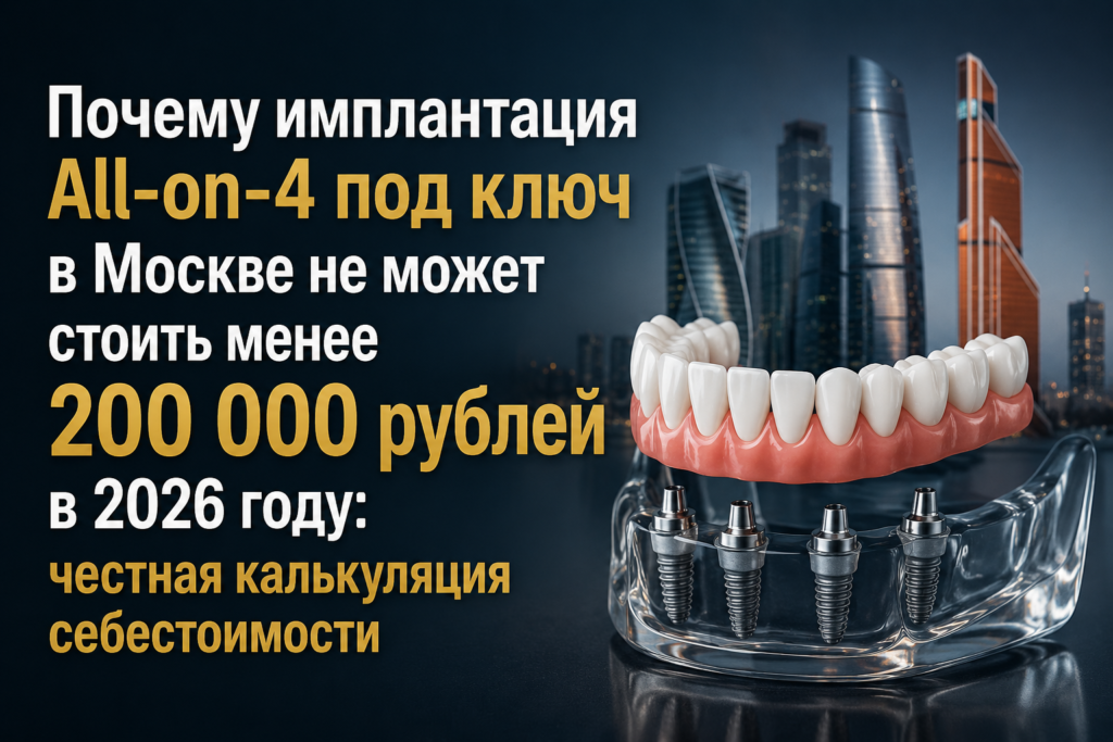 Почему имплантация All-on-4 в Москве не может стоить дешевле 200 000 рублей: честная калькуляция себестоимости и скрытые риски экономии в 2026 году. Узнайте, что входит в цену качественного лечения и почему выбор в пользу «акций» часто ведет к переделкам и потере здоровья. Выбирайте надежность в Espadent.