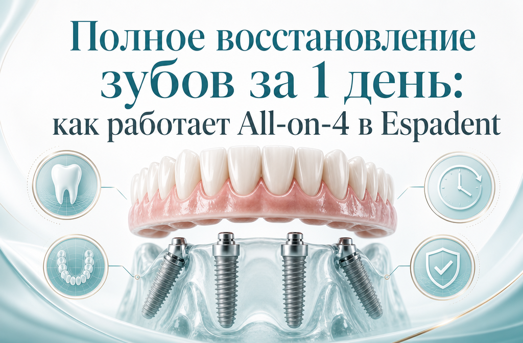 Полное восстановление зубов за 1 день: как работает All-on-4 в Espadent