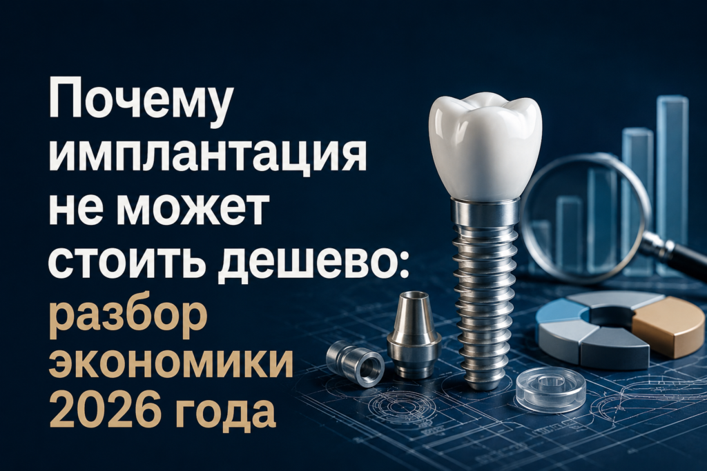 Почему качественная имплантация не может стоить дешево: скрытые риски экономии. Разбор экономики стоматологии 2026 года в Espadent. Узнайте, на чем экономят клиники и чем это грозит пациенту в долгосрочной перспективе. Выбирайте безопасность и предсказуемый результат вместо сомнительных акций.