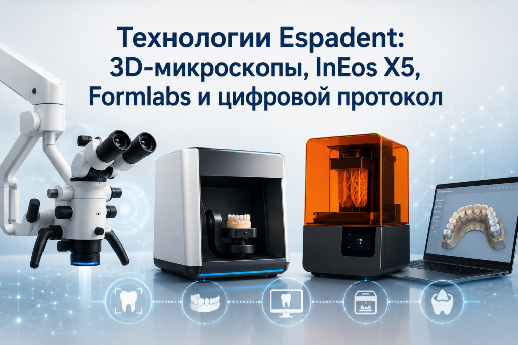 Цифровой протокол Espadent: 3D-микроскопы, InEos X5 и Formlabs для безупречной имплантации без страха и ошибок
